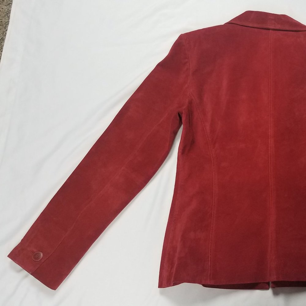 Alfani Genuine Leather Suede Rust Leather Jacket - Picture 8 of 8
